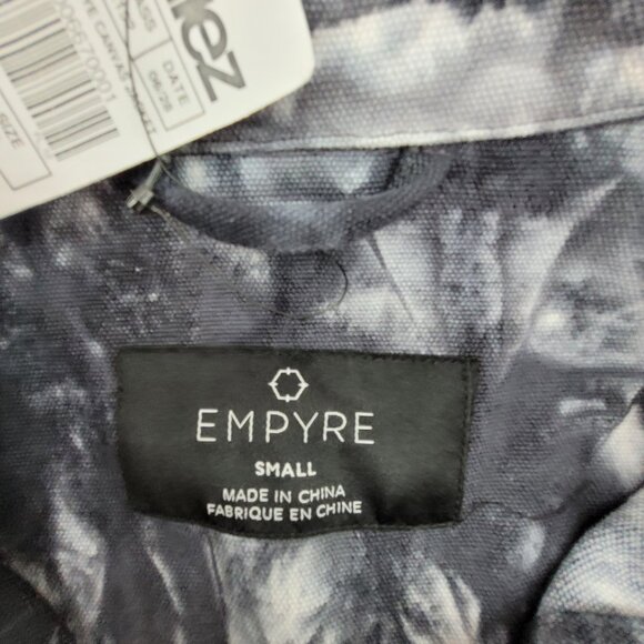 NEW Empyre Jacket Womens Small Black Gray Auden Canvas Button Collar Pockets NWT - Picture 4 of 15